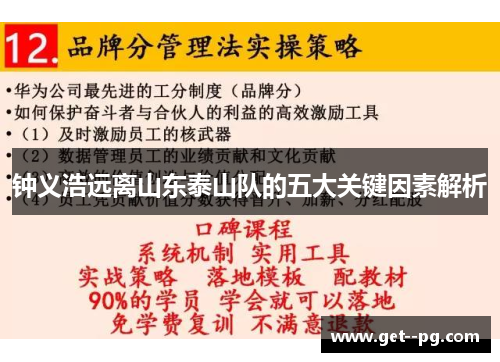 钟义浩远离山东泰山队的五大关键因素解析 钟义浩远离山东泰山队的五大关键因素解析